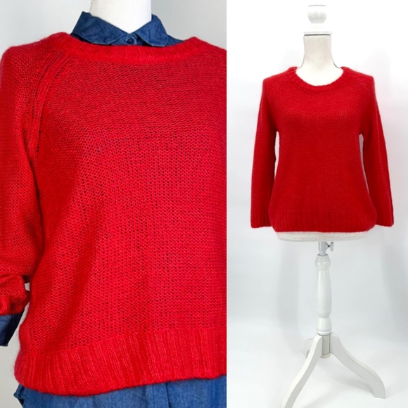 H&M Mixed Mohair Open Knit Loose Fit Sweater - Picture 2 of 12